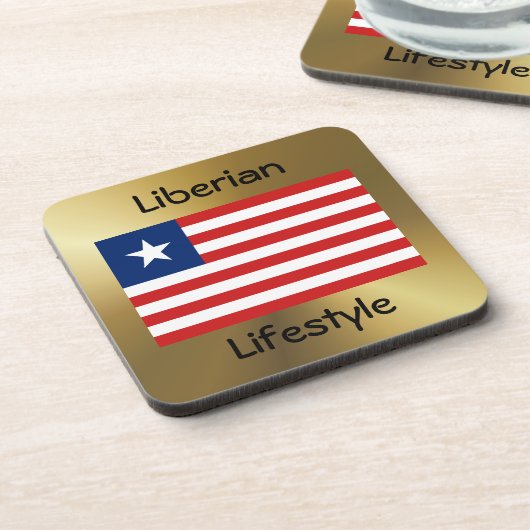 Liberia Flag+Text Onderzetter (Linkerzijde)
