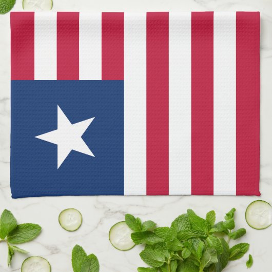 Liberia Flag Theedoek (Gevouwen)