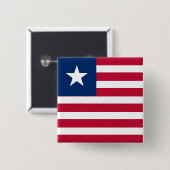 Liberia Flag Vierkante Button 5,1 Cm (Voorkant /achterkant)