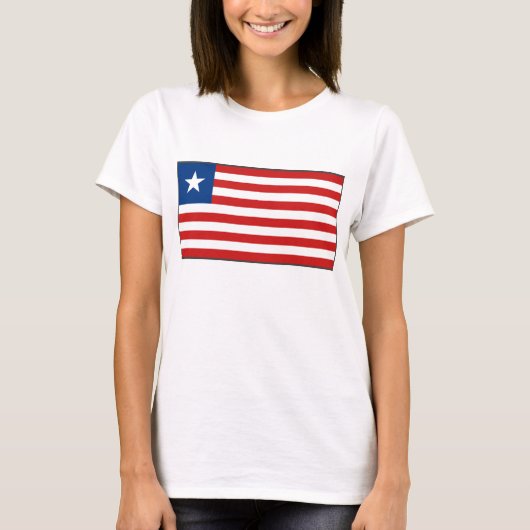 Liberia Flag x Map T-Shirt (Voorkant)