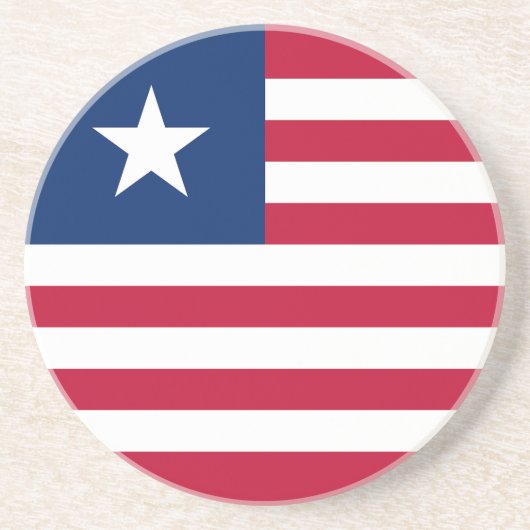 Liberia Flag Zandsteen Onderzetter (Voorkant)