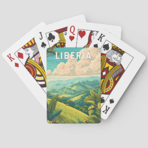 Liberia Illustratie Reis Kunst Vintage Pokerkaarten