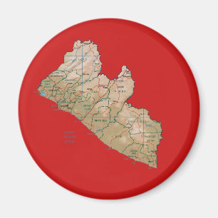 Liberia Kaart Magneet