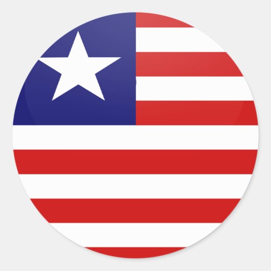 Liberia kwaliteit Vlag Cirkel Ronde Sticker (Voorkant)
