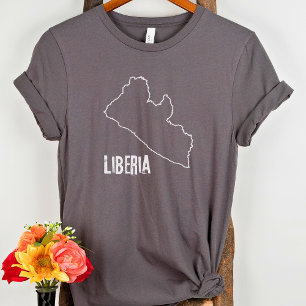 Liberia Landkaart Liberiaanse Nationale Grenslijn T-shirt