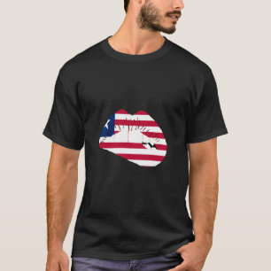Liberia Lip Liberiaanse Vlag Liberiaanse Trots Lib T-shirt