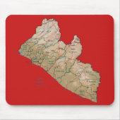 Liberia Map Mousepad Muismat (Voorkant)