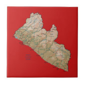 Liberia Map Tile Tegeltje (Voorkant)