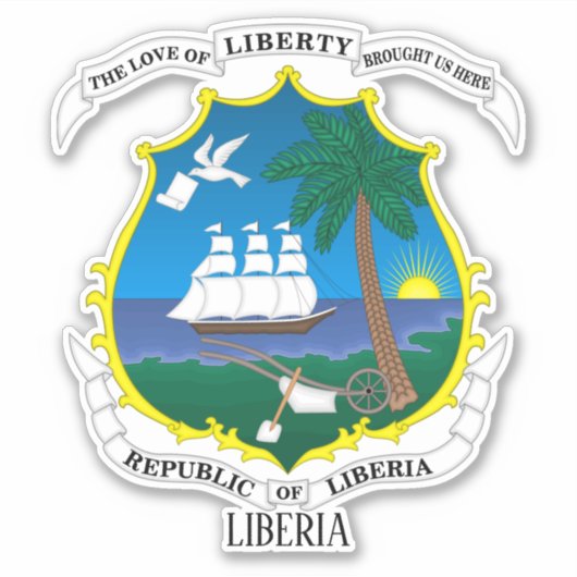 Liberia nationaal wapenschild patriottisch sticker (Voorkant)