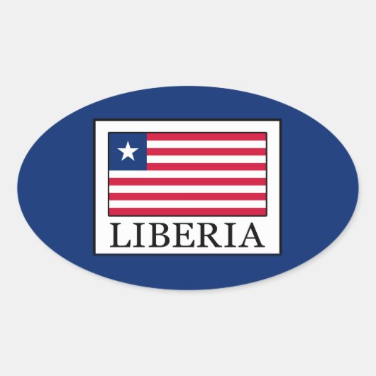 Liberia Ovale Sticker (Voorkant)