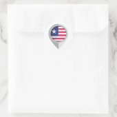 Liberia Pin Locatie Vlag Ronde Sticker (Tas)