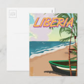 Liberia retro vakantie reisposter feestdagenkaart (Voorkant / Achterkant)