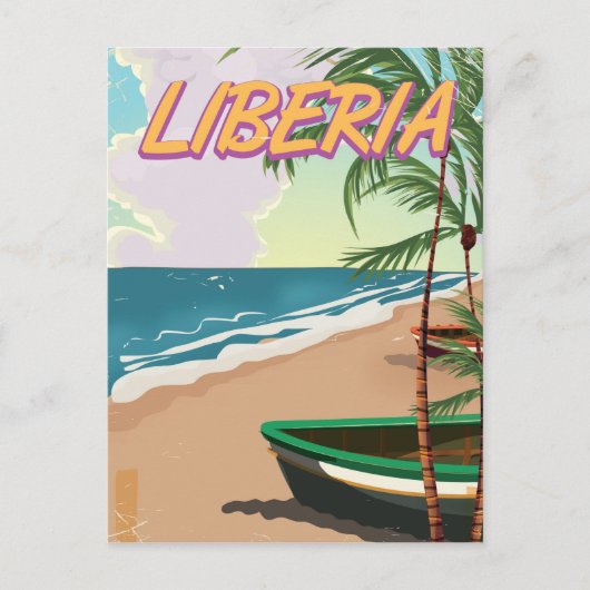 Liberia retro vakantie reisposter feestdagenkaart (Voorkant)