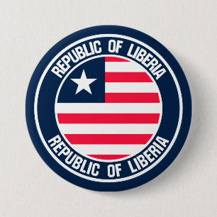 Liberia Rond Embleem Ronde Button 7,6 Cm