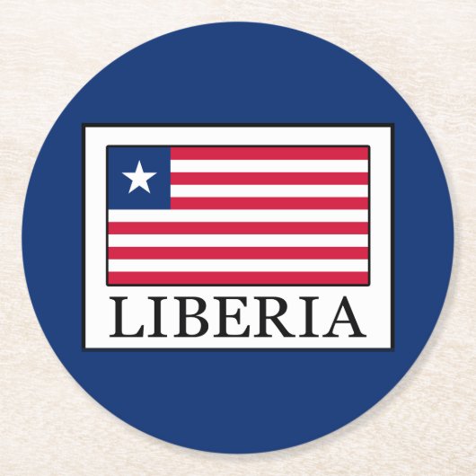 Liberia Ronde Kartonnen Onderzetter (Voorkant)