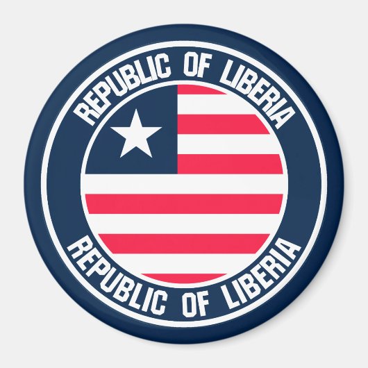 Liberia Round Emblem Magneet (Voorkant)