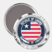 Liberia Round Emblem Magneet (Voorkant / Achterkant)