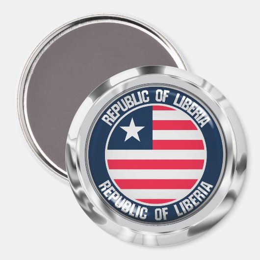 Liberia Round Emblem Magneet (Voorkant / Achterkant)