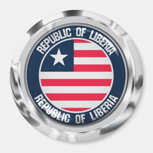Liberia Round Emblem Magneet (Voorkant)