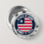 Liberia Round Emblem Ronde Button 7,6 Cm (Voorkant /achterkant)