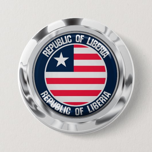 Liberia Round Emblem Ronde Button 7,6 Cm (Voorkant)