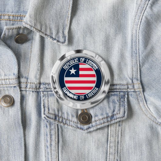Liberia Round Emblem Ronde Button 7,6 Cm (In situ)