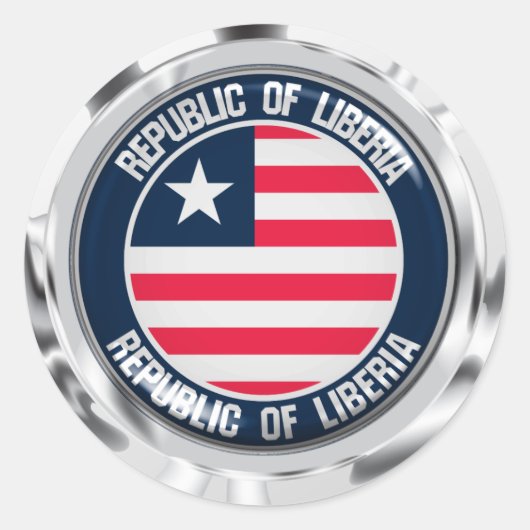 Liberia Round Emblem Ronde Sticker (Voorkant)