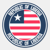 Liberia Round Emblem Ronde Sticker (Voorkant)