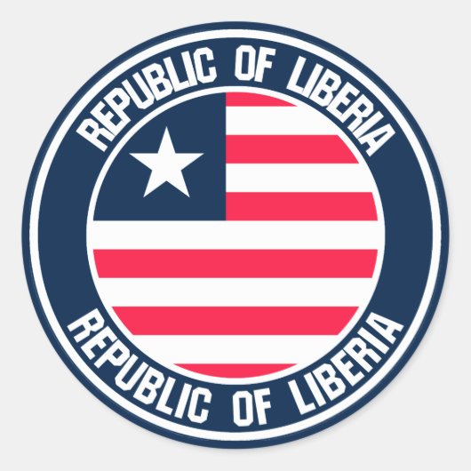 Liberia Round Emblem Ronde Sticker (Voorkant)
