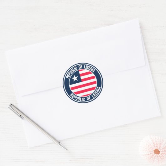 Liberia Round Emblem Ronde Sticker (Envelop)