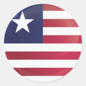 Liberia Round Icon Flag Ronde Sticker (Voorkant)