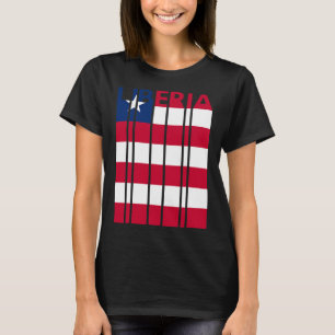 Liberia Vintage Liberiaanse Vlag Vakantie T-shirt