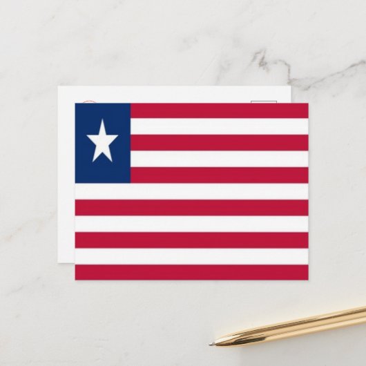 Liberia - vlag - briefkaart (Voorkant / Achterkant in situ)