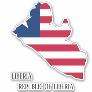 Liberia Vlag Charmante Patriottische Kaart Sticker