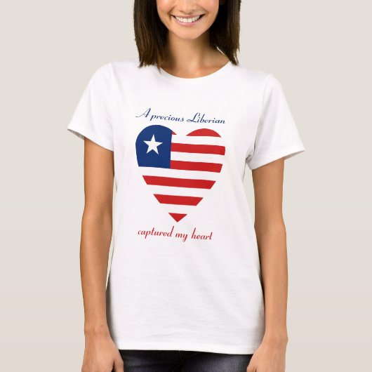 Liberia Vlag Hartendief T-Shirt (Voorkant)