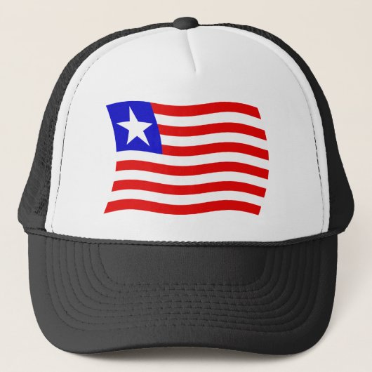 Liberia Vlag Hoed Trucker Pet (Voorkant)