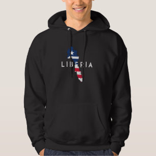 Liberia Vlag Kaart Overzicht Hoodie