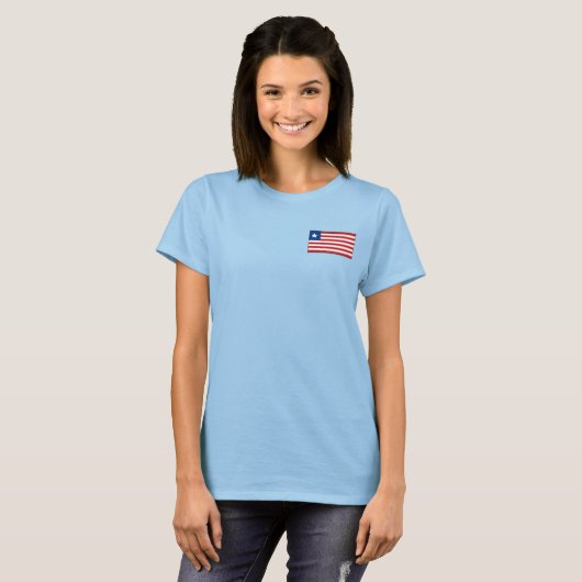 Liberia vlag + kaart T-Shirt (Voorkant volledig)