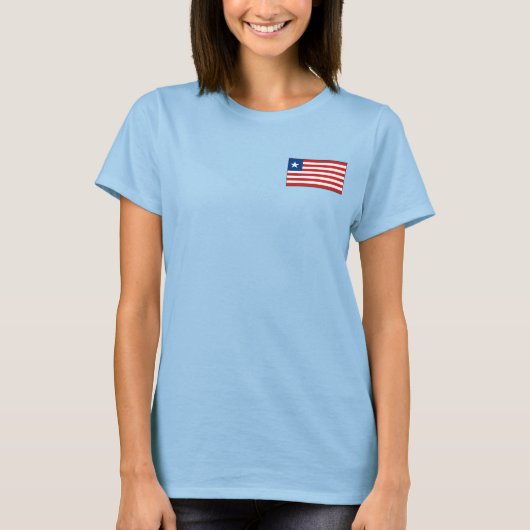 Liberia vlag + kaart T-Shirt (Voorkant)