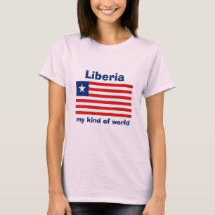 Liberia Vlag + Kaart + Tekst T-shirt