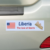 Liberia Vlag + Landkaart Bumpersticker (Op auto)