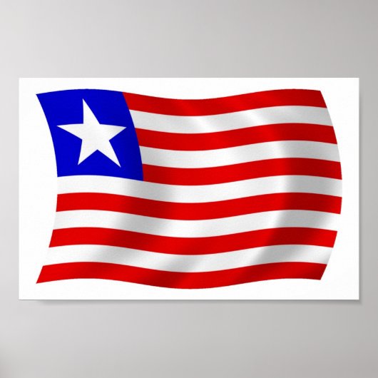 Liberia Vlag Poster Print (Voorkant)