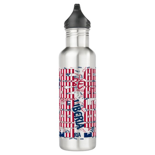 Liberia vlag prachtig patriottisch waterfles (Rechts)