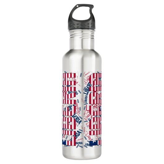 Liberia vlag prachtig patriottisch waterfles  (Voorkant)