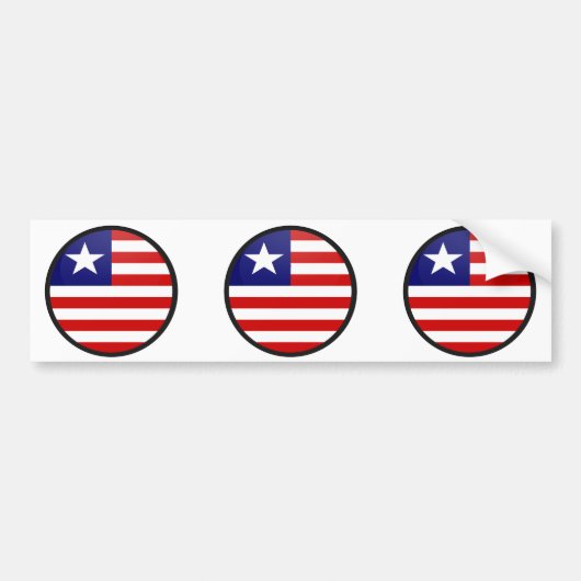 Liberiaanse kwaliteitsvlag bumpersticker (Voorkant)