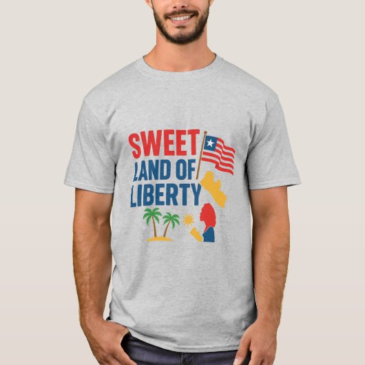 Liberiaanse Unisex zoet land van vrijheid T-shirt (Voorkant)