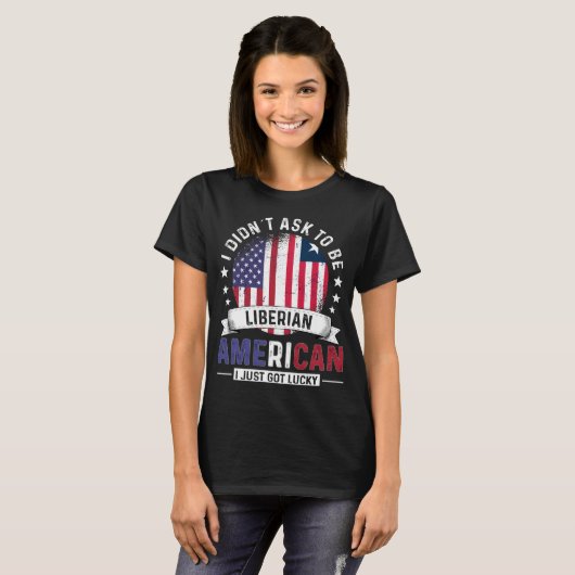 Liberiaanse vlag Amerikaanse vlag Pride Liberia T-shirt (Voorkant volledig)