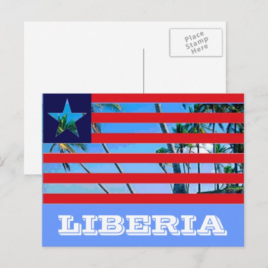 Liberiaanse vlag briefkaart (Voorkant / Achterkant)