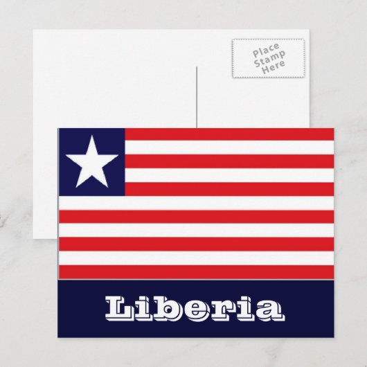 Liberiaanse vlag briefkaart (Voorkant / Achterkant)