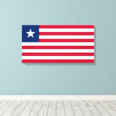 Liberiaanse vlag (Liberia) Canvas Afdruk (Insitu (Houten vloer))